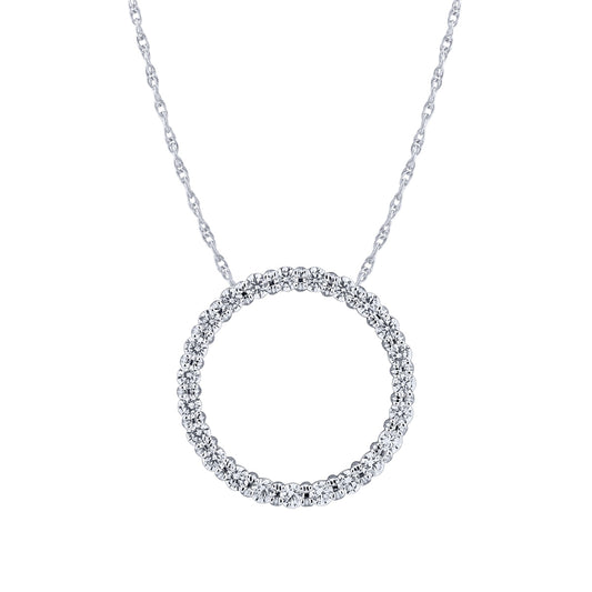 Adamante 1/2 ct. tw. Lab-Grown Diamond Circle Necklace in 10K White Gold