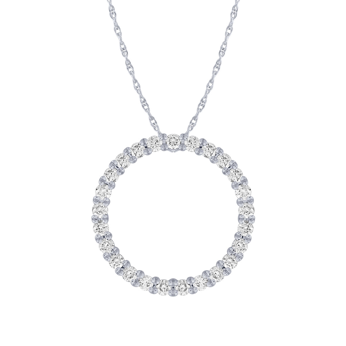Adamante 1 ct. tw. Lab-Grown Diamond Circle Pendant in 10K White Gold