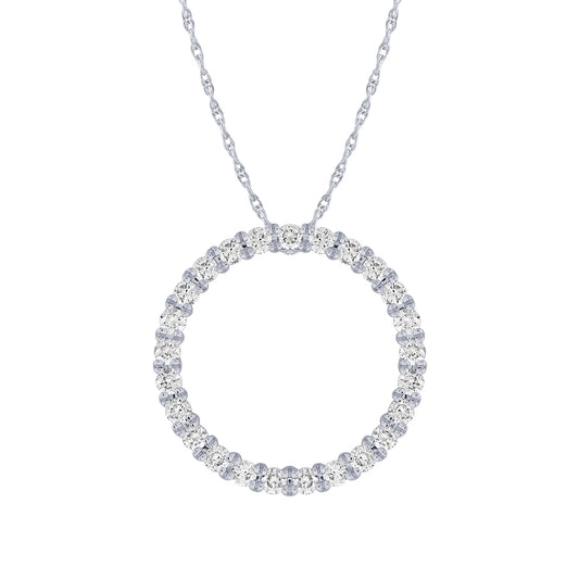 Adamante 1 ct. tw. Lab-Grown Diamond Circle Pendant in 10K White Gold