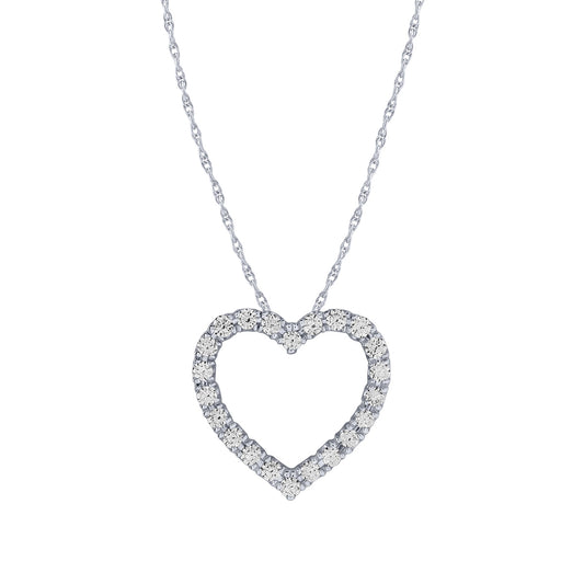 Adamante 1/2 ct. tw. Lab-Grown Diamond Heart Pendant in 10K White Gold