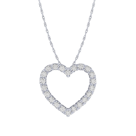 Adamante 1 ct. tw. Lab-Grown Diamond Heart Pendant in 10K White Gold