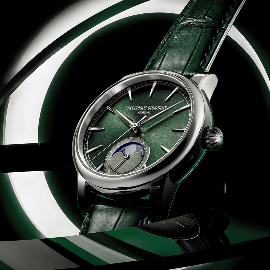 Frederique Constant green automatic watch styled