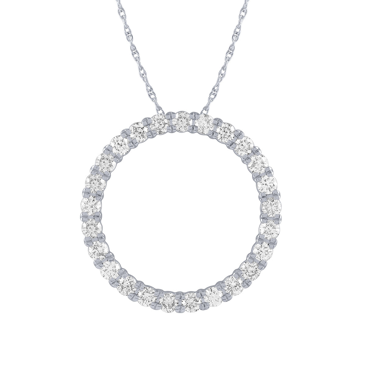 Adamante 2 ct. tw. Lab-Grown Diamond Circle Pendant in 14K White Gold