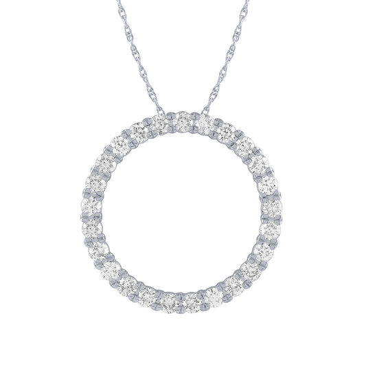 Adamante 2 ct. tw. Lab-Grown Diamond Circle Pendant in 14K White Gold