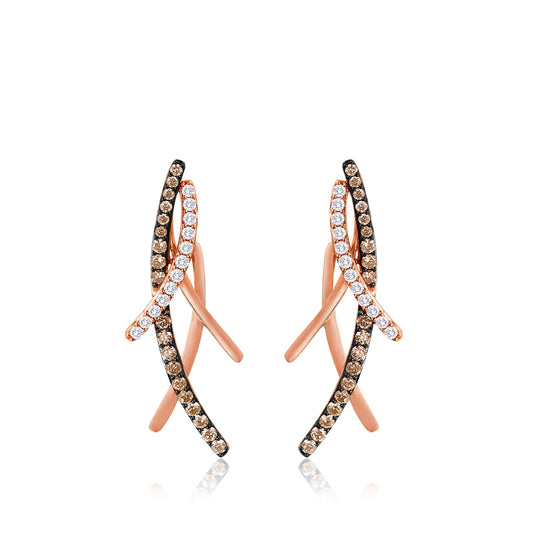 Le Vian 1-1/5 ct. tw. Vanilla & Chocolate Diamond Drop Earrings in 14K Strawberry Gold