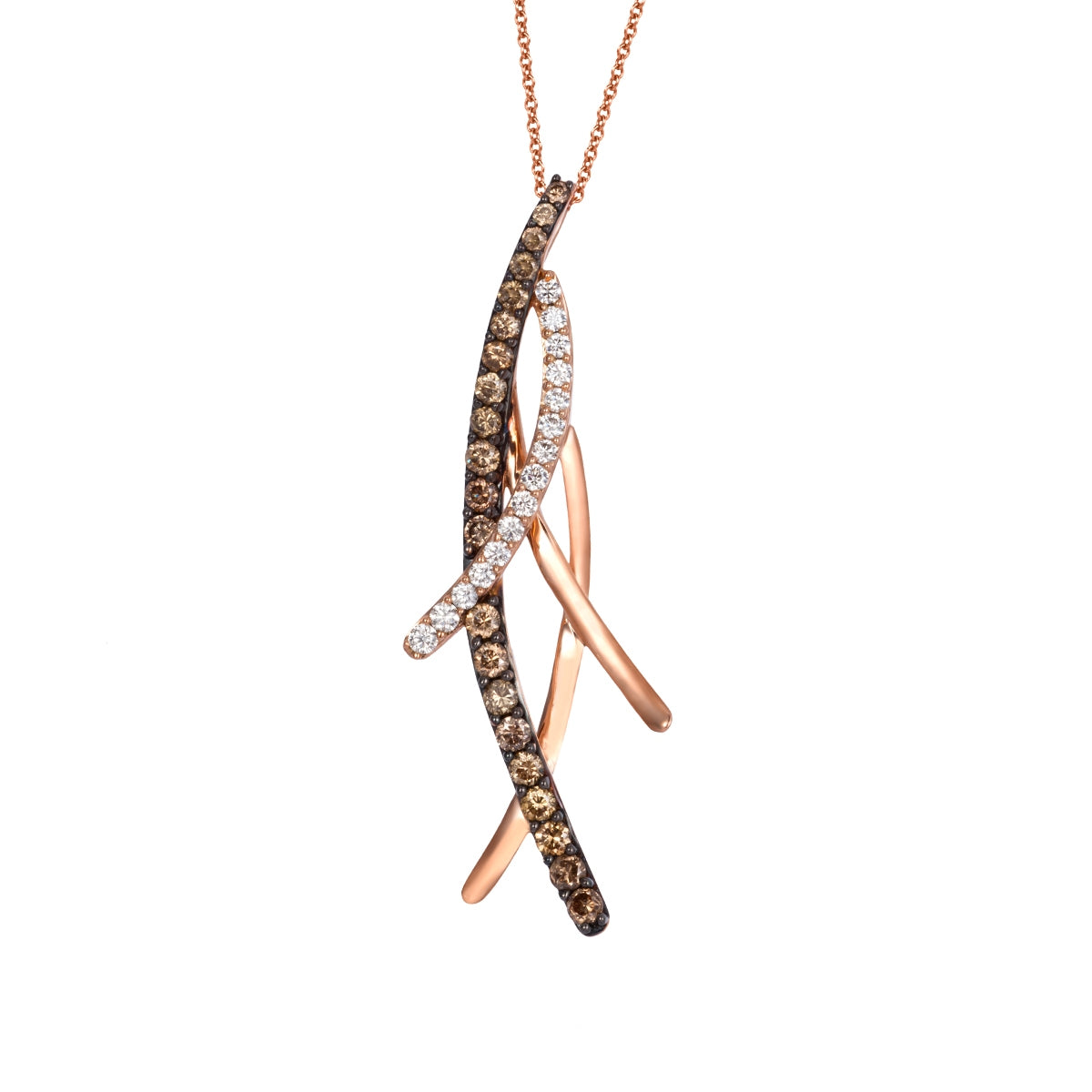 Le Vian 1 ct. tw. Vanilla & Chocolate Diamond Pendant in 14K Strawberry Gold