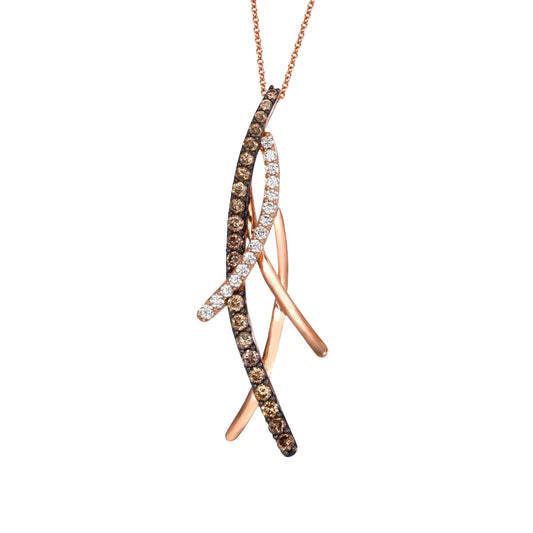 Le Vian 1 ct. tw. Vanilla & Chocolate Diamond Pendant in 14K Strawberry Gold