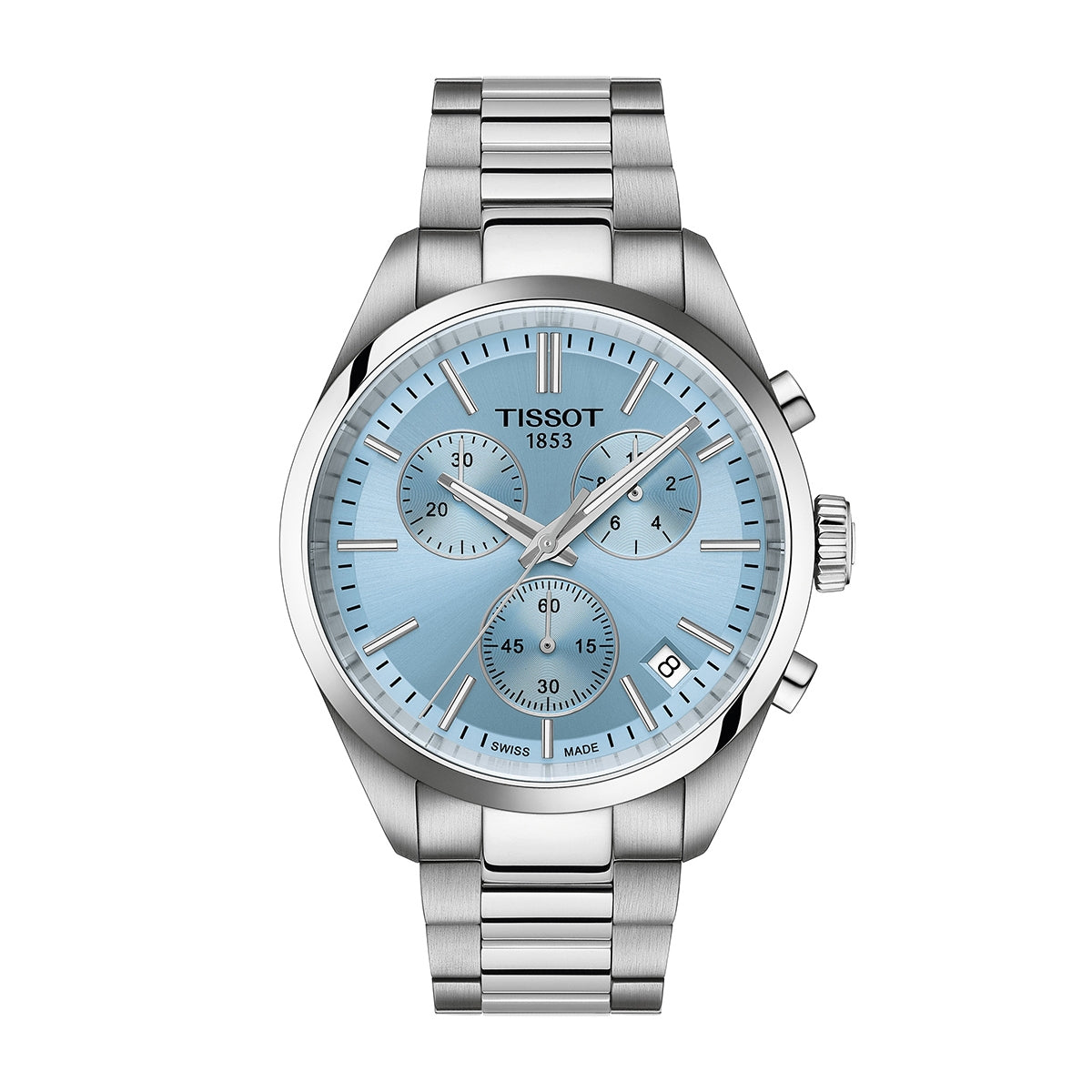 Tissot Men's PR 100 Chronograph Stainless Steel Watch with Blue Dial