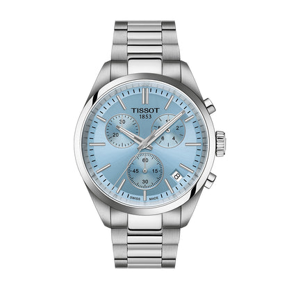 Tissot Men's PR 100 Chronograph Stainless Steel Watch with Blue Dial