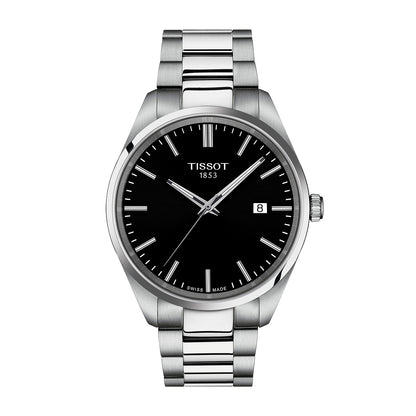 Tissot Men's PR 100 Chronograph Stainless Steel Watch with Black Dial