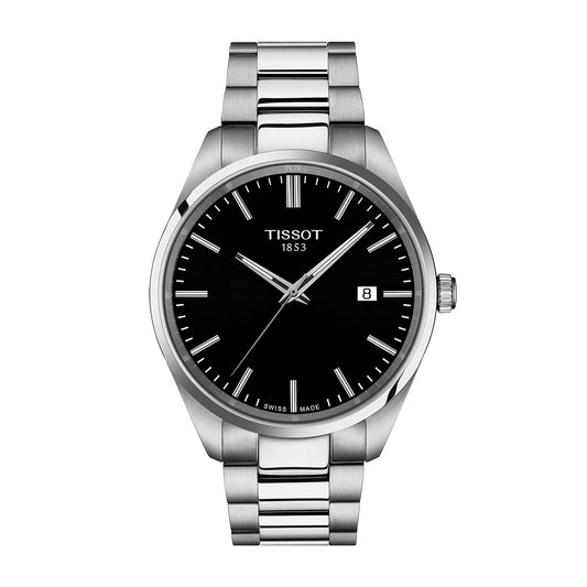 Tissot Men's PR 100 Chronograph Stainless Steel Watch with Black Dial