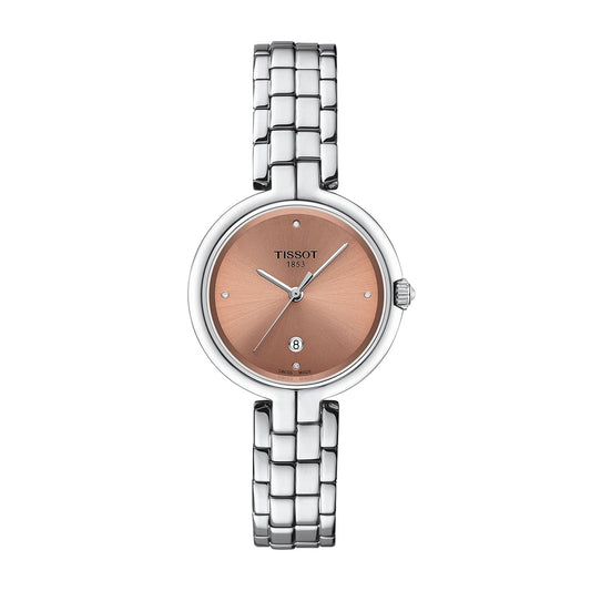 Tissot Ladies' Flamingo Quartz Stainless Steel Watch with Pink Dial