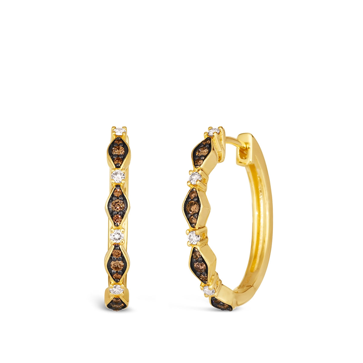 Le Vian 1/3 ct. tw. Chocolate & Nude Diamond Hoop Earrings in 14K Honey Gold