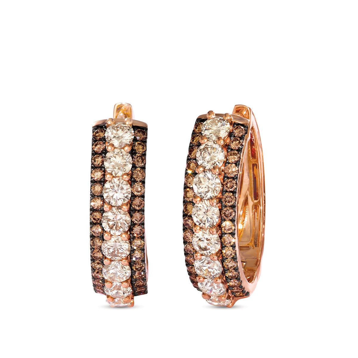 Le Vian 4-1/4 ct. tw. Nude & Chocolate Diamond Hoop Earrings in 14K Strawberry Gold