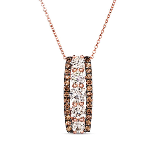 Le Vian 2 ct. tw. Nude & Chocolate Diamond Pendant in 14K Strawberry Gold
