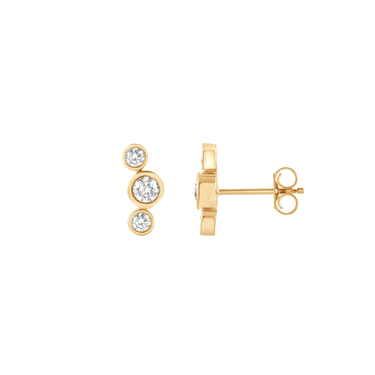 Adamante 1/2 ct. tw. Lab-Grown Diamond Bezel Stack Earrings in 10K Yellow Gold