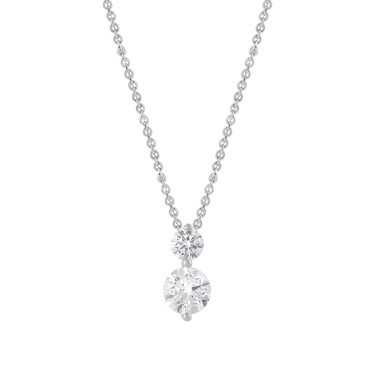 Adamante 1 ct. tw. Lab-Grown Round Brilliant Diamond 2-Stone Pendant in 14K White Gold