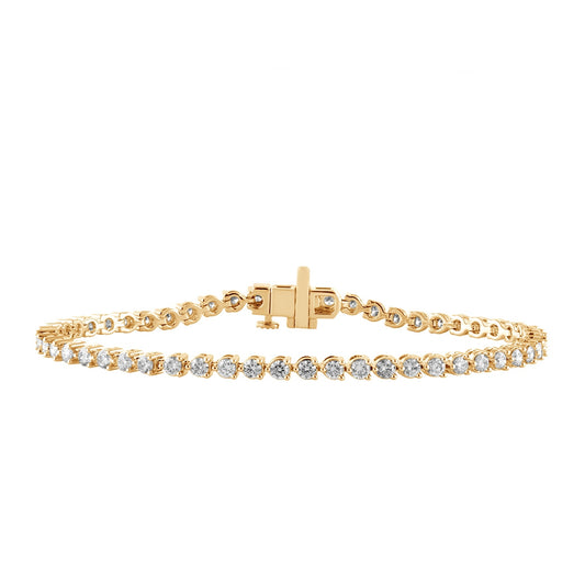 Adamante 3 ct. tw. Lab-Grown Diamond Tennis Bracelet in 14K Yellow Gold