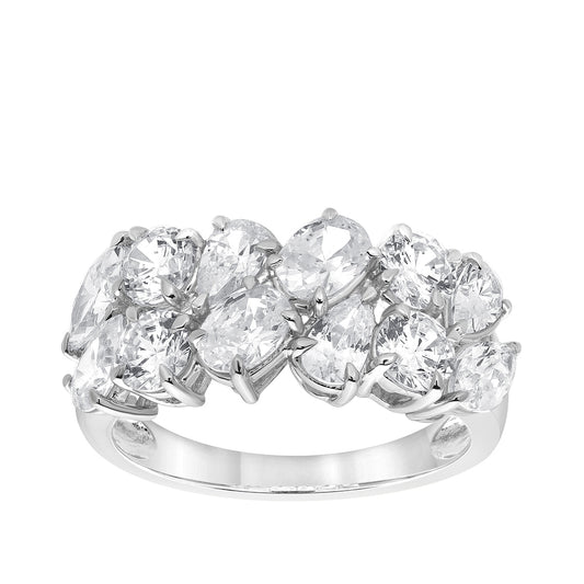 Adamante 3 ct. tw. Lab-Grown Oval & Pear & Round Diamond Ring in 14K White Gold