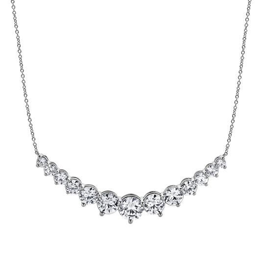 Adamante 5 ct. tw. Lab-Grown Diamond Curved Bar Necklace in 14K White Gold