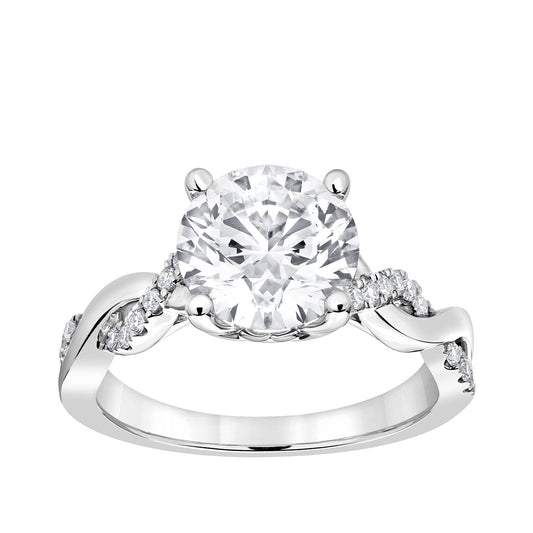 Radiance 2-5/8 ct. tw. Round Brilliant Diamond Twist Engagement Ring in 14K White Gold