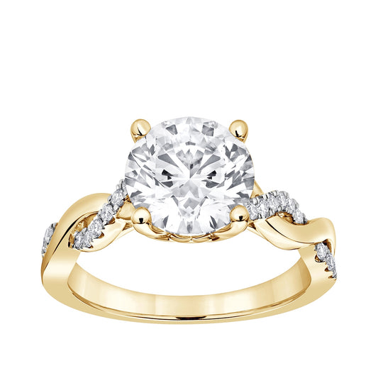 Radiance 2-5/8 ct. tw. Round Brilliant Diamond Twist Engagement Ring in 14K Yellow Gold