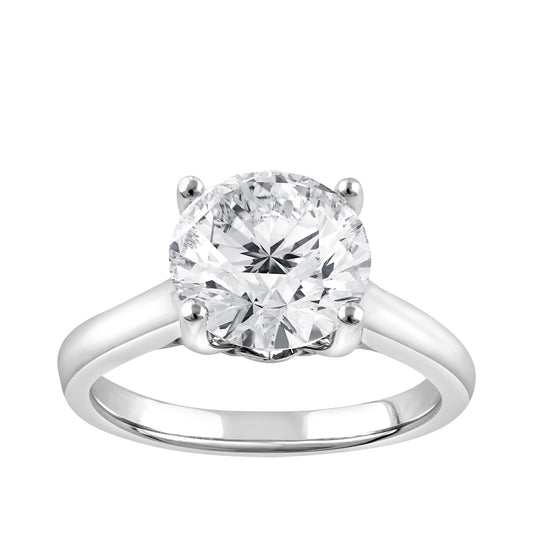Radiance 3 ct. tw. Round Brilliant Diamond Solitaire Engagement Ring in 14K White Gold