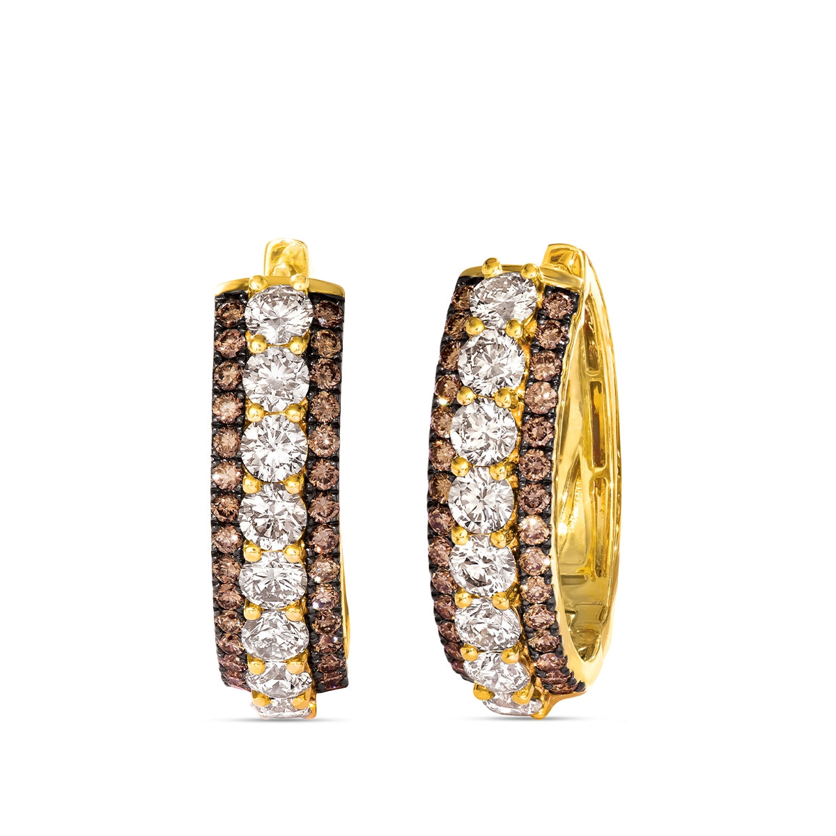 Le Vian 4-1/4 ct. tw. Chocolate & Nude Diamond Hoop Earrings in 14K Honey Gold