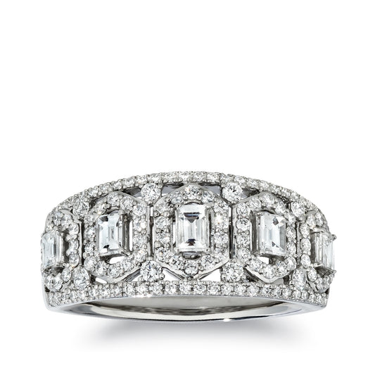 Le Vian 3/4 ct. tw. Emerald Cut & Round Vanilla Diamond Ring in Platinum