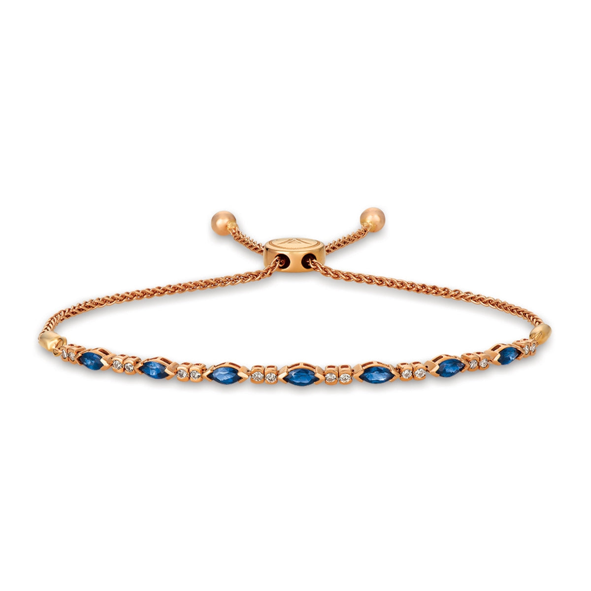 Le Vian Marquise Blueberry Sapphire & 1/5 ct. tw. Nude Diamond Bolo Bracelet in 14K Strawberry Gold
