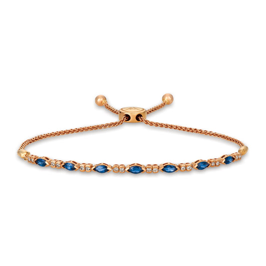 Le Vian Marquise Blueberry Sapphire & 1/5 ct. tw. Nude Diamond Bolo Bracelet in 14K Strawberry Gold