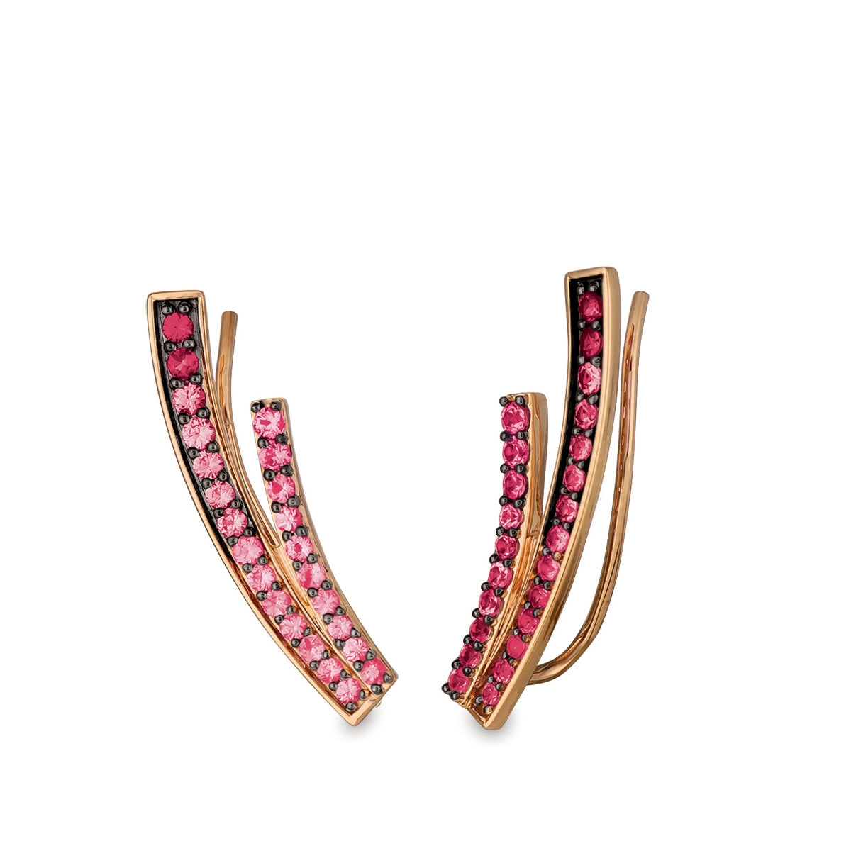 Le Vian Strawberry Ombre Ruby Ear Climber Earrings in 14K Strawberry Gold