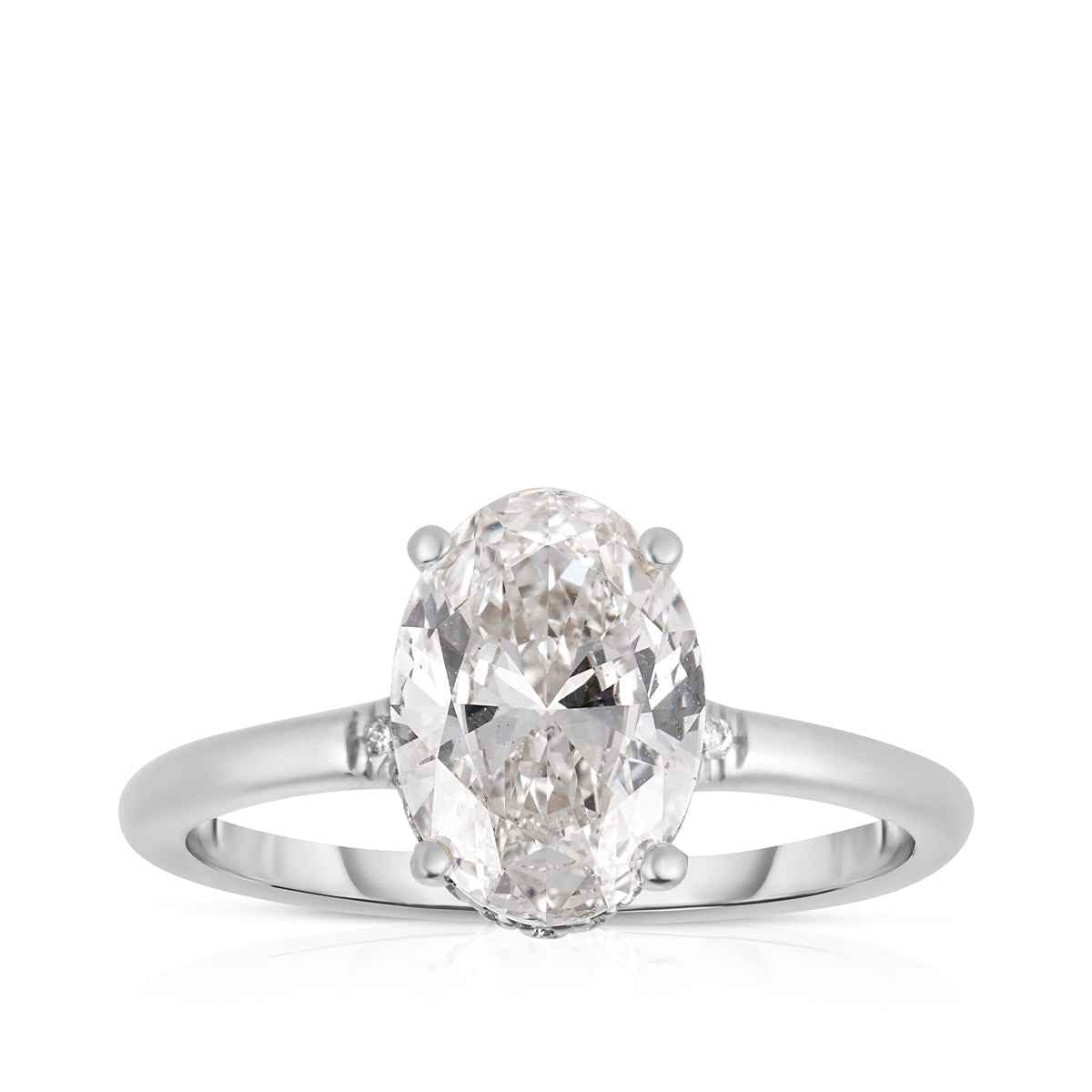 Adamante 4-1/2 ct. tw. Lab-Grown Oval Diamond Hidden Halo Engagement Ring in 14K White Gold
