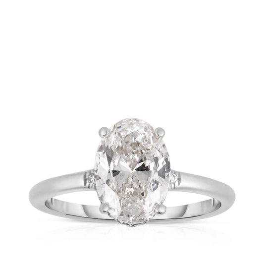 Adamante 4-1/2 ct. tw. Lab-Grown Oval Diamond Hidden Halo Engagement Ring in 14K White Gold