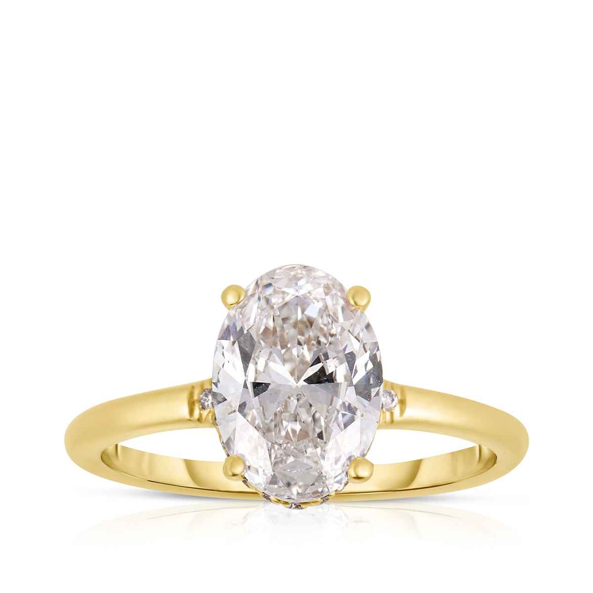 Adamante 4-1/3 ct. tw. Lab-Grown Oval Diamond Hidden Halo Engagement Ring in 14K Yellow Gold