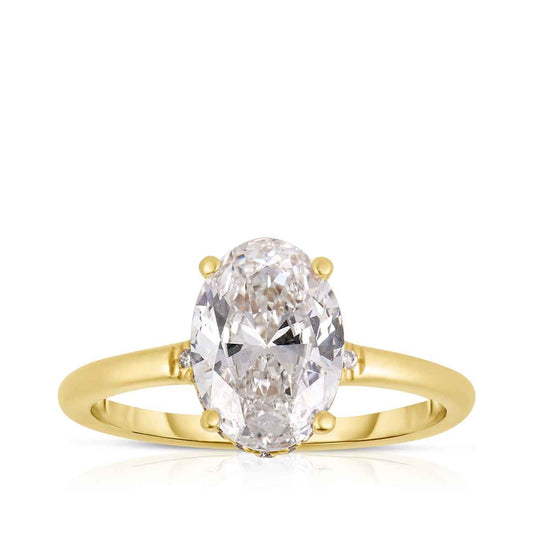 Adamante 4-1/3 ct. tw. Lab-Grown Oval Diamond Hidden Halo Engagement Ring in 14K Yellow Gold