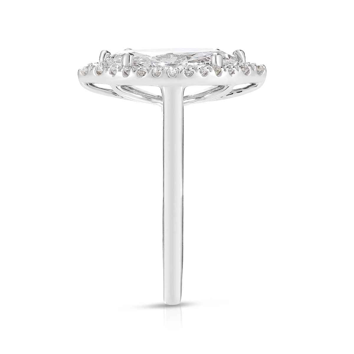 Adamante 2-1/3 ct. tw. Lab-Grown Marquise Diamond Halo Engagement Ring in 14K White Gold close-up detail