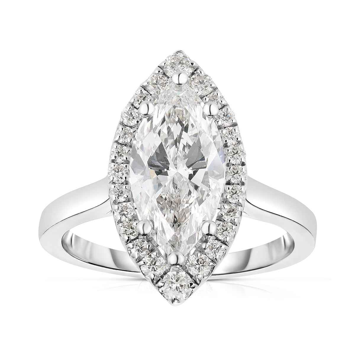 Adamante 2-1/3 ct. tw. Lab-Grown Marquise Diamond Halo Engagement Ring in 14K White Gold