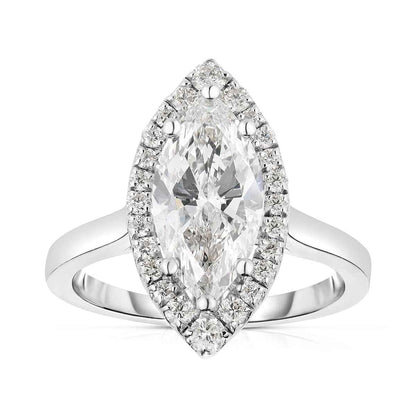 Adamante 2-1/3 ct. tw. Lab-Grown Marquise Diamond Halo Engagement Ring in 14K White Gold