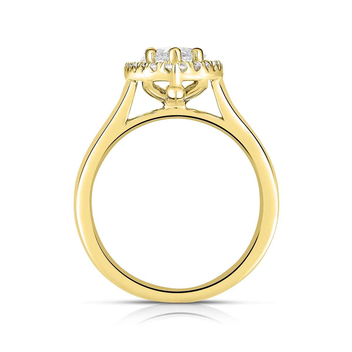 Adamante 2-1/3 ct. tw. Lab-Grown Marquise Diamond Halo Engagement Ring in 14K Yellow Gold front view