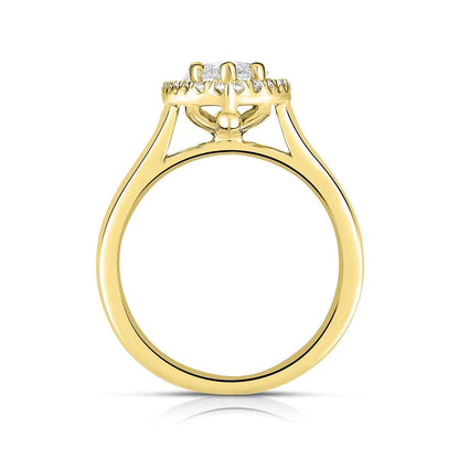 Adamante 2-1/3 ct. tw. Lab-Grown Marquise Diamond Halo Engagement Ring in 14K Yellow Gold front view