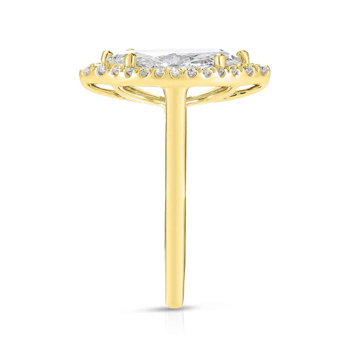 Adamante 2-1/3 ct. tw. Lab-Grown Marquise Diamond Halo Engagement Ring in 14K Yellow Gold close-up detail