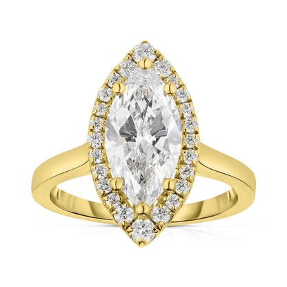 Adamante 2-1/3 ct. tw. Lab-Grown Marquise Diamond Halo Engagement Ring in 14K Yellow Gold