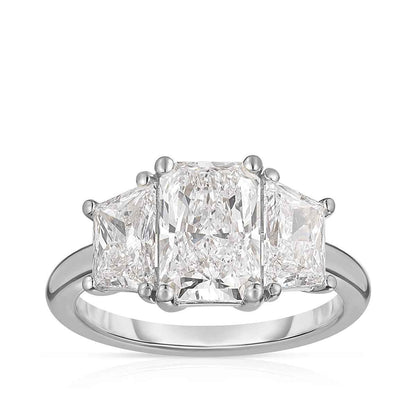 Adamante 3-1/4 ct. tw. Lab-Grown Radiant Cut 3-Stone Diamond Engagement Ring in 14K White Gold