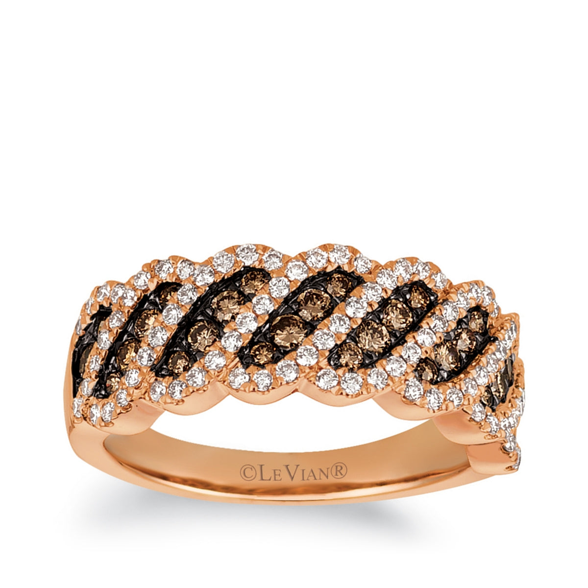 Le Vian 7/8 ct. tw. Chocolate & Vanilla Diamond Ring in 14K Strawberry Gold