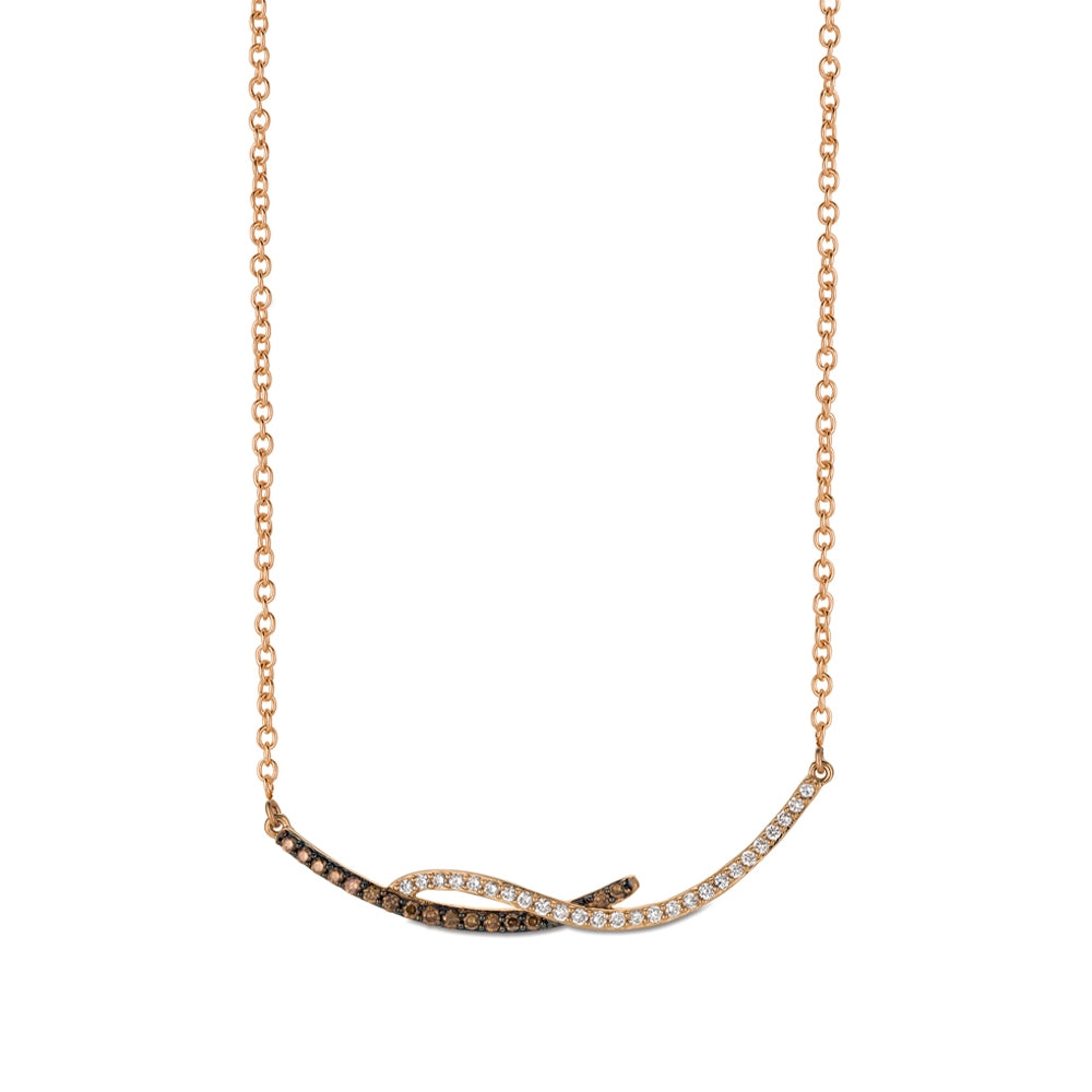 Le Vian 1/3 ct. tw. Vanilla & Chocolate Diamond Necklace in 14K Strawberry Gold