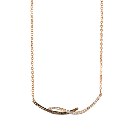 Le Vian 1/3 ct. tw. Vanilla & Chocolate Diamond Necklace in 14K Strawberry Gold