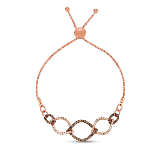Le Vian 1-1/2 ct. tw. Nude & Chocolate Diamond Bolo Bracelet in 14k Strawberry Gold
