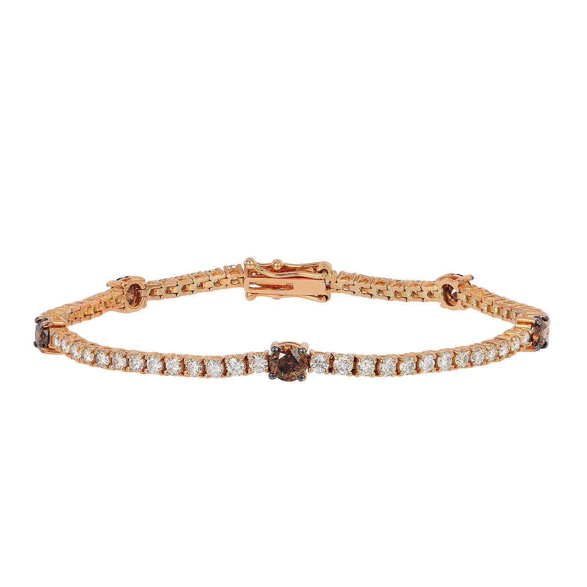 Le Vian 3-1/2 ct. tw. Vanilla & Chocolate Diamond Tennis Bracelet in 14k Strawberry Gold