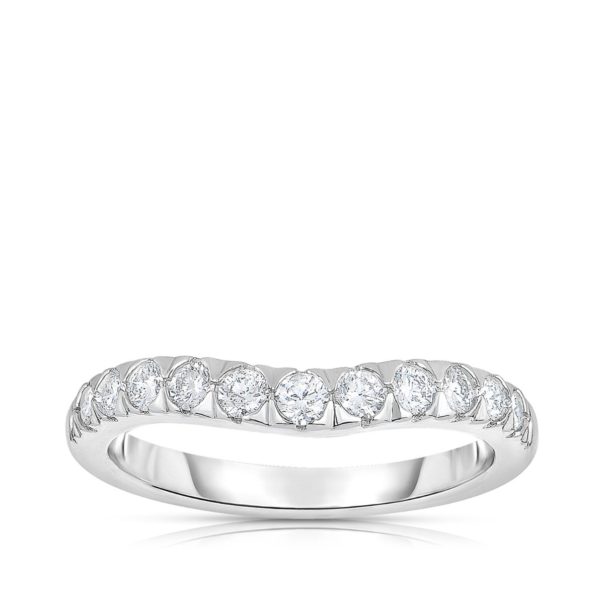 1/2 ct. tw. Diamond Contour Anniversary Ring in 14K White Gold